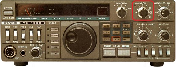 TS-430S naamataulu edestä