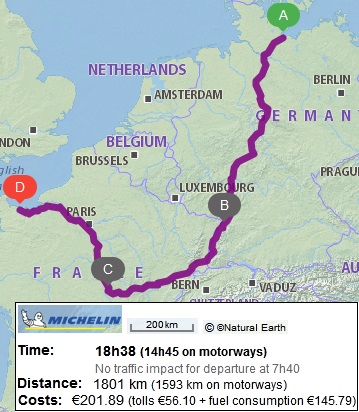 Travemunde-Baden-Baden-Nevers-Bayeux